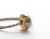 Lampwork Bead Glass Sterling Silver European Charm Golden Glow