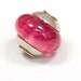 Pink Lampwork Glass Bead With Sterling Silver Core Handmade European Charm Big Hole