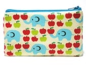 Elephant and Apple Zipper Pouch