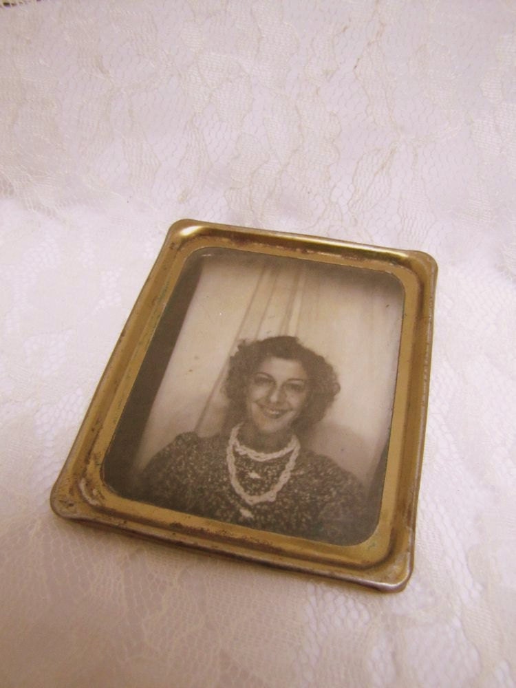 1940s Photomatic Photobooth Photo of Pretty Girl with Necklace