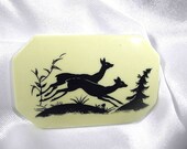 Deer Doe Silhouette Brooch