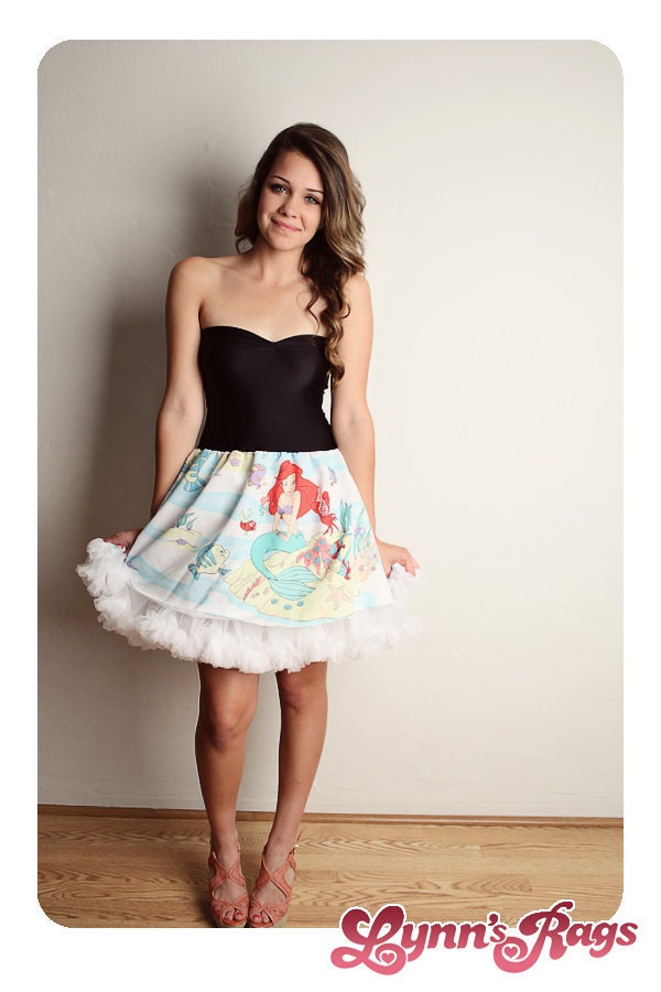 Vintage The LITTLE MERMAID Disney Party TUTU Dress Bow
