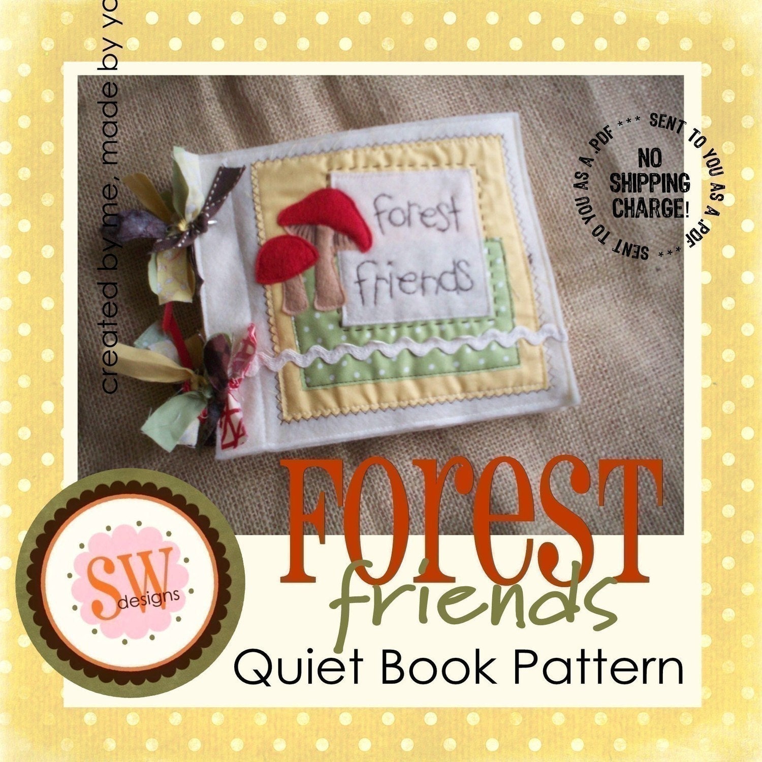 PATTERN for Forest Friends Animals plush/quiet book - digital .PDF downloads