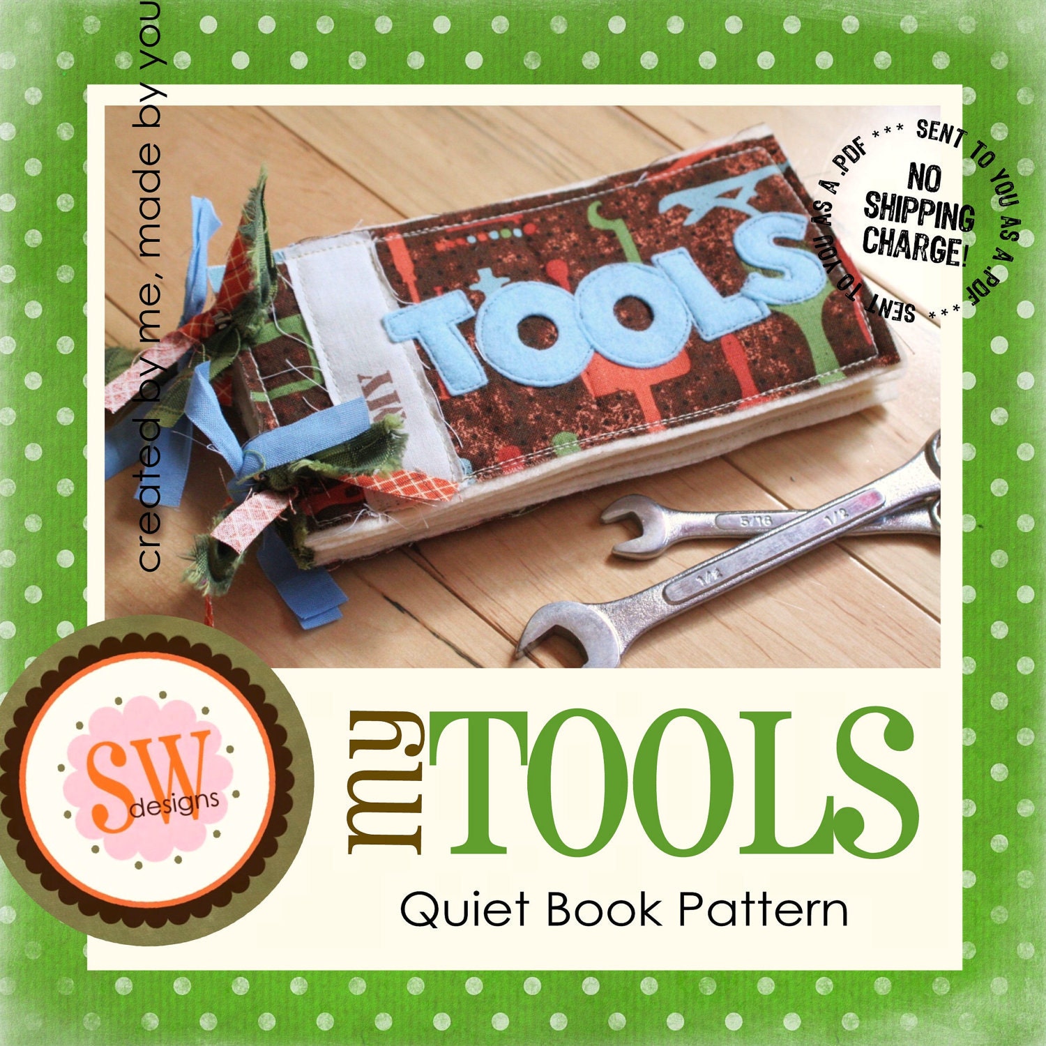 PATTERN for My Tools Plush Book - digital .PDF download