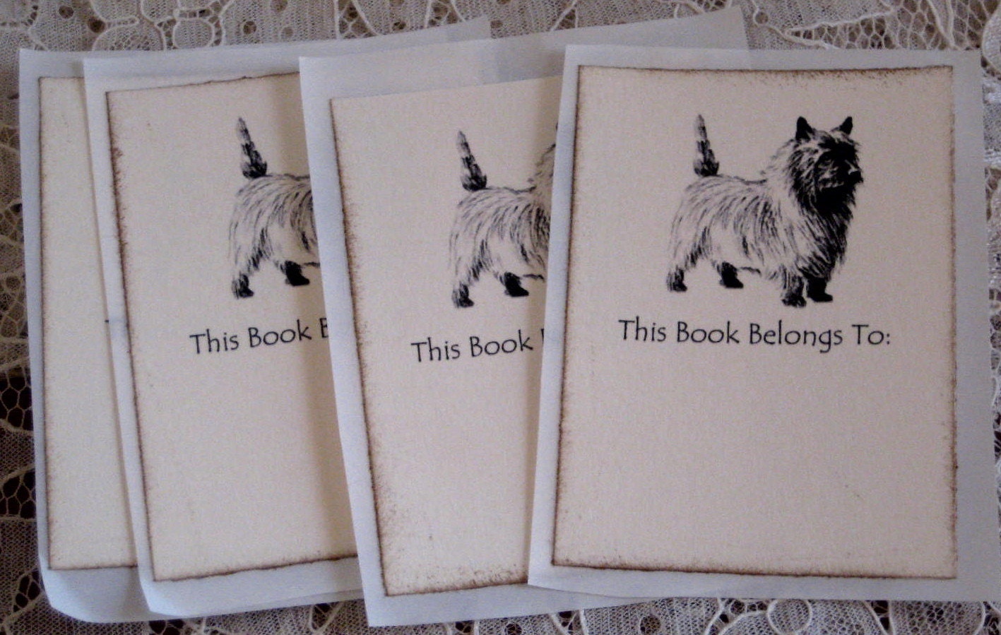Dog  Bookplate Set of 4