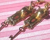 Wonderland Door Knob and KEY Alice Earrings