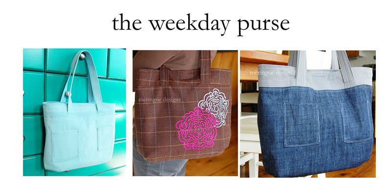 Weekday Purse Sewing Pattern PDF