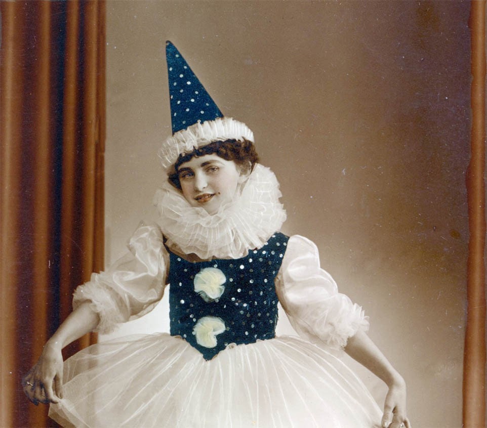 Girl w Ballet Pierrot Costume photo