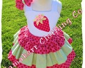 Custom Boutique Clothing White Knit Aline Tunic Tank Top Ruffle Skirt Bottom Outfit Set 3 6 9 12 18 24 month size 2T 2 3T 3 4T 4 5 6 7 8