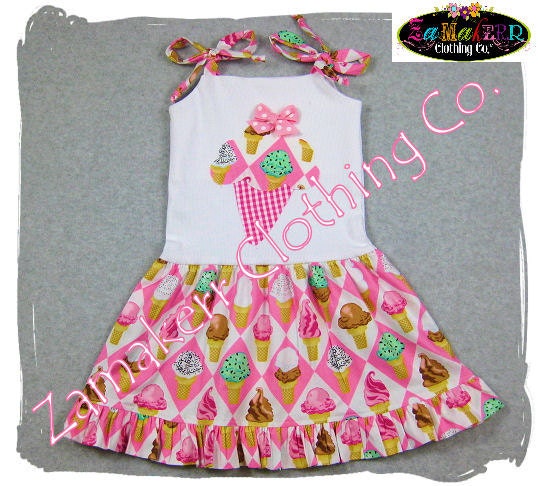 Girl Toddler Baby Dress Custom Boutique Clothing Ice Cream Twirl Ruffle Knit Tie Dress 3 6 9 12 18 24 month size 2T 2 3T 3 4T 4 5T 5 6 7 8