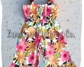 Custom Boutique Girl Cute Clothing Flower Floral Charm Smocked Jumper Romper Pant Outfit Set 3 6 9 12 18 24 month 2T 2 3T 3 4T 4 5T 5 6 7 8