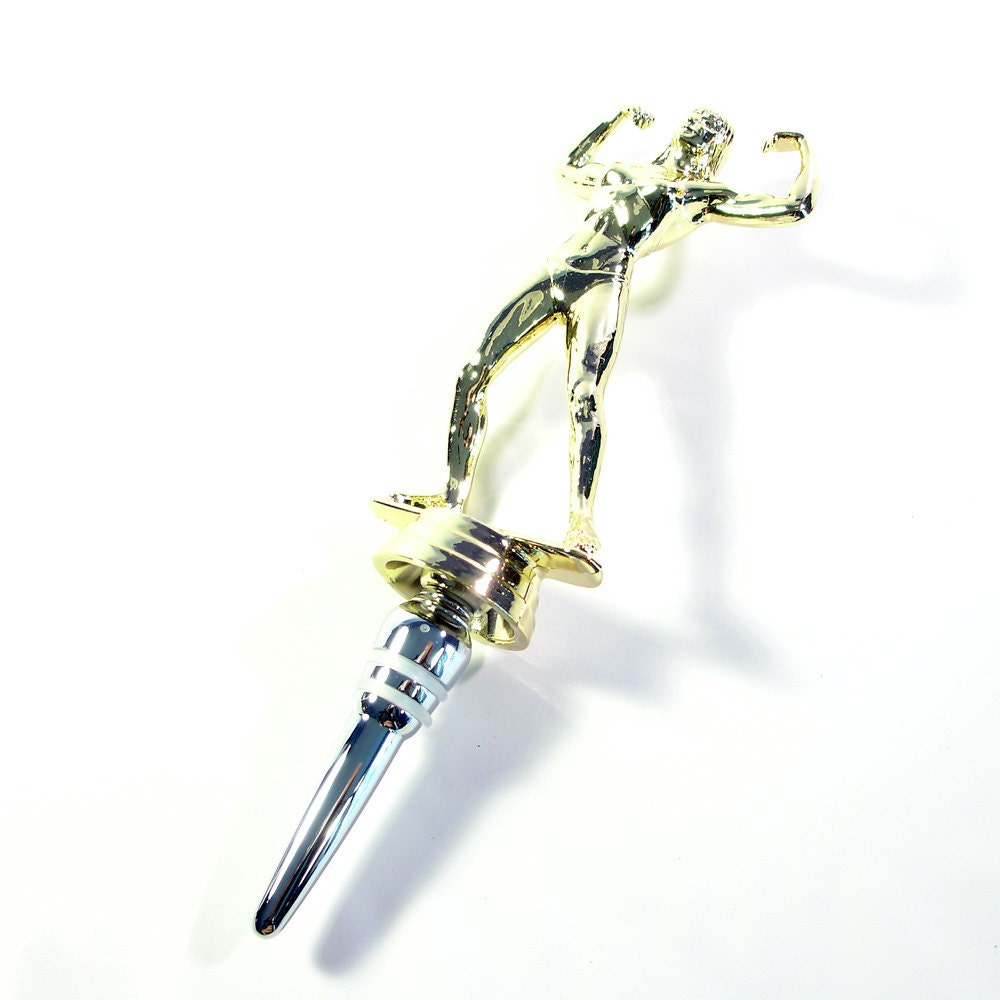 Wine Bottle Stopper - Female Body Builder Trophy