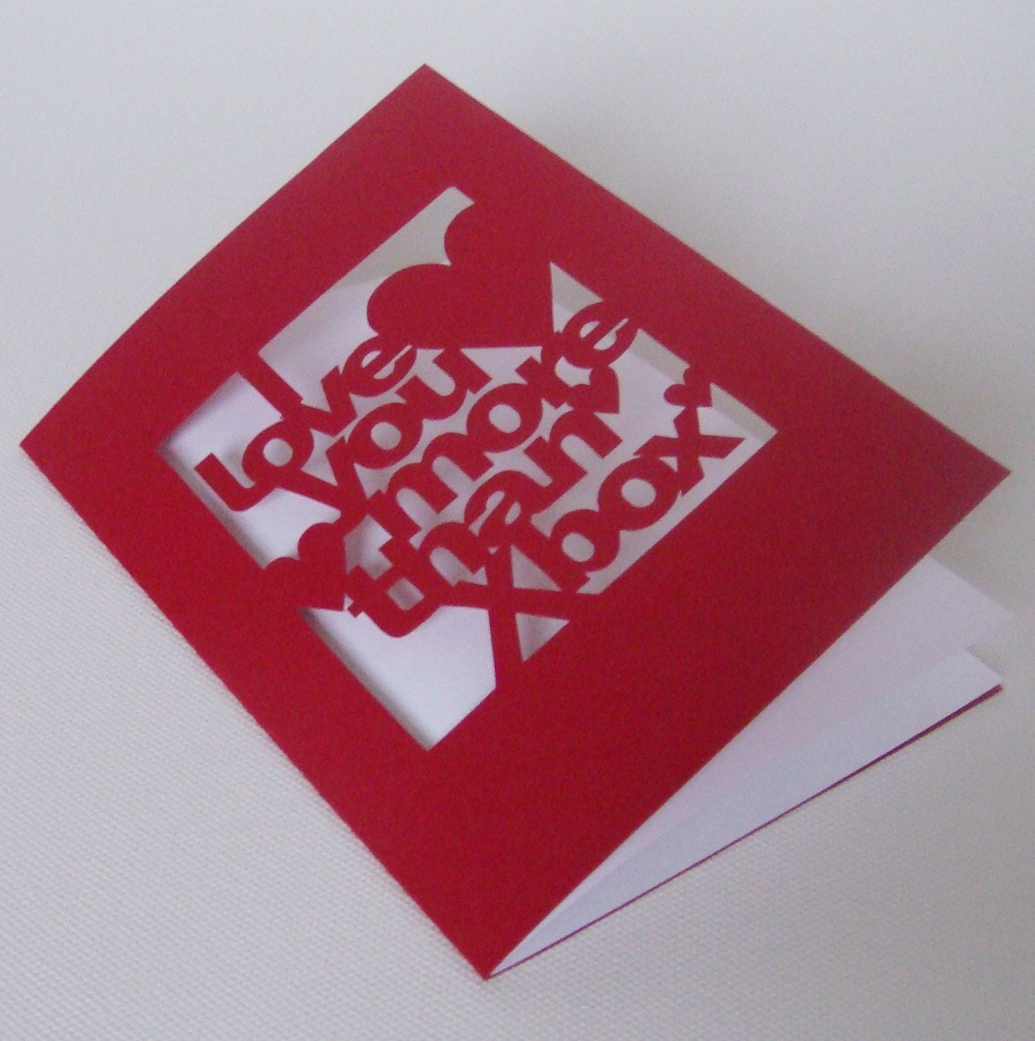Hand-Cut 'I Love You More Than Xbox' Card
