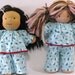 15 to 16 inch Waldorf doll's flannel sailboat pajamas
