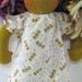 14 to 16 inch Waldorf doll's pink and green butterflies flannel nightgown