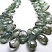 Blue Moss Aquamarine in Graduated Pears WHOLE STRAND