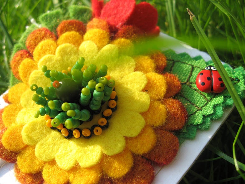 Yellow Felt Flower