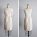 1950s vintage Miss Bergdorf silk taupe dress set