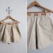 vintage belted high waist linen shorts