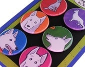 White German Shepherd Magnet Set