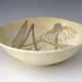 Pottery Bowl - Botanical- Flower- Wheel Thrown Ceramic Stoneware Pottery