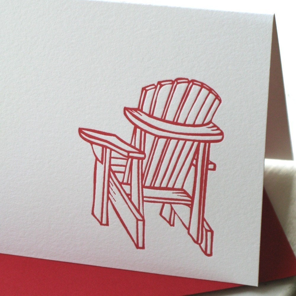 Adirondack Chair Note Card (Letterpress)