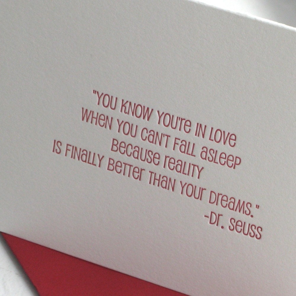 Love quote by Dr. Suess (Letterpress)