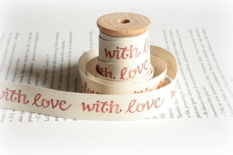 With Love cotton tape - twill ribbon