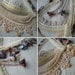 Primula Vulgaris ... Beaded Crochet Necklace - Cream Beige