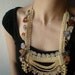 Primula Vulgaris ... Beaded Crochet Necklace - Cream Beige