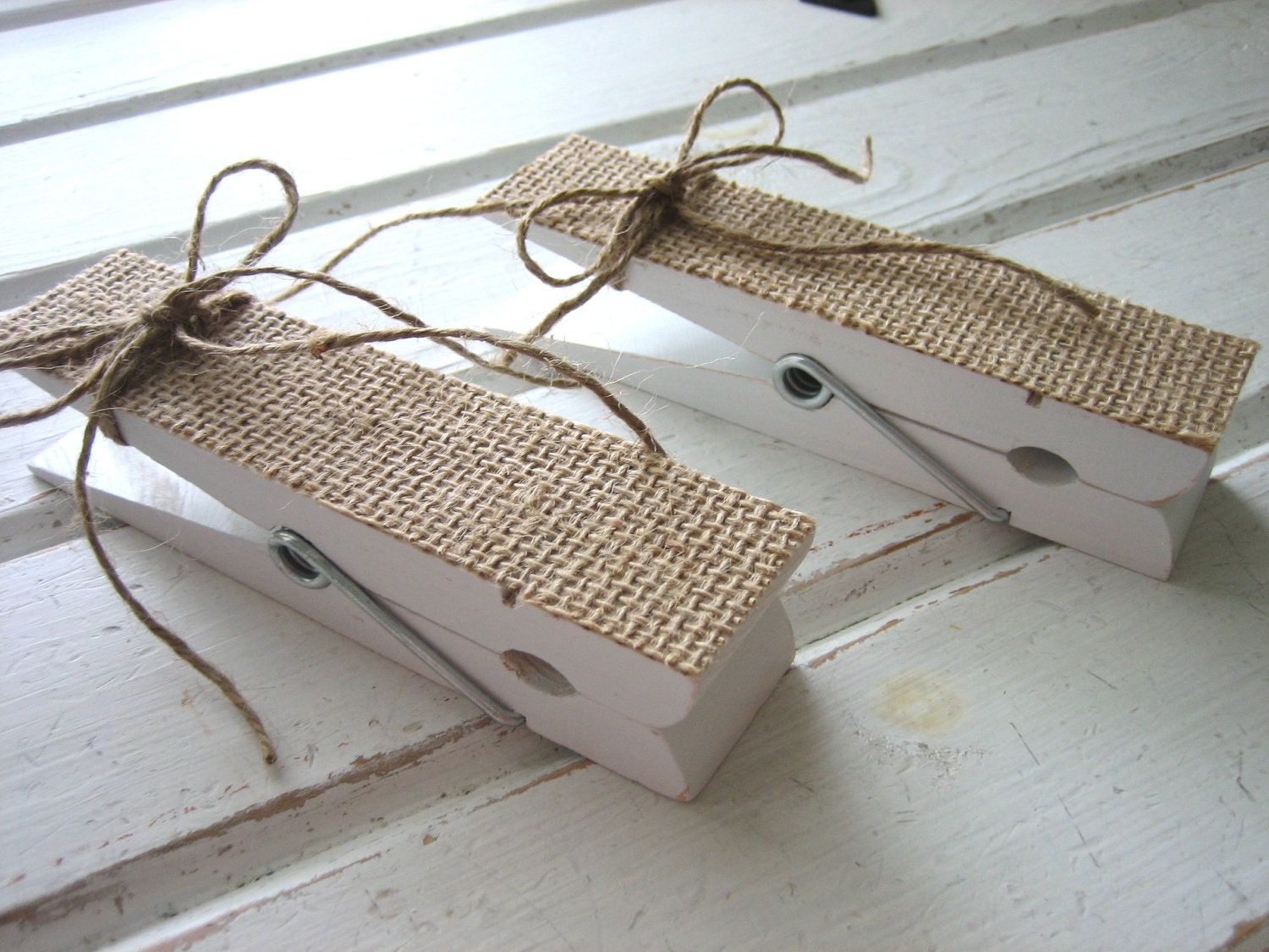 Kids Art Wall Clips - Burlap 6 Inch Clothespins