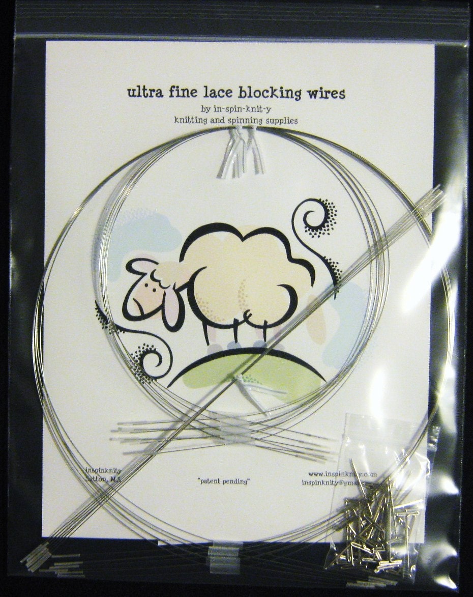 Ultra Fine Silver Tone Lace Blocking Wires - Set of 18 Amazing Wires With Pins