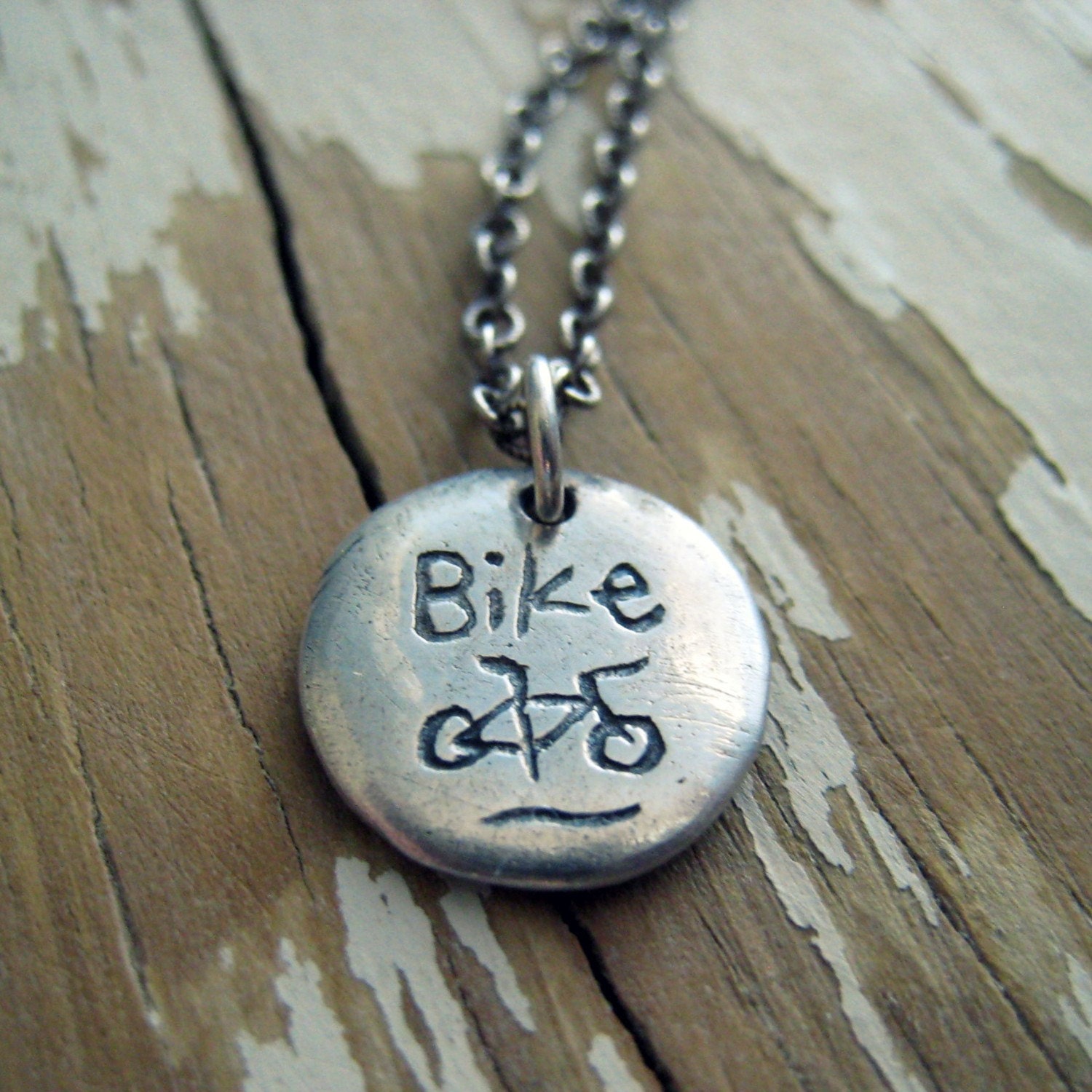 petite bike necklace