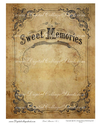 Instant Download Vintage Sheet  Music  Collage Sheet   DCS-933 DigitalCollageSheets  1800's Vintage Ephemera, Printables, Downloads