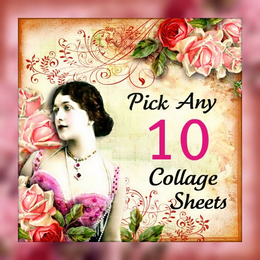 SALE- Pick Any 10  Digital Collage Sheets And Save DigitalCollageSheets