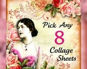 SALE- Pick Any 8  Digital Collage Sheets And Save DigitalCollageSheets