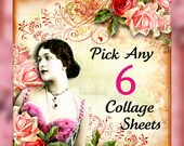 SALE- Pick Any 6  Digital Collage Sheets And Save DigitalCollageSheets