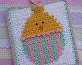 Easter Egg Chick Crochet Potholder PATTERN - INSTANT DOWNLOAD