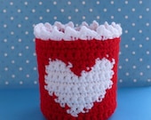 Heart Basket Crochet PATTERN - INSTANT DOWNLOAD