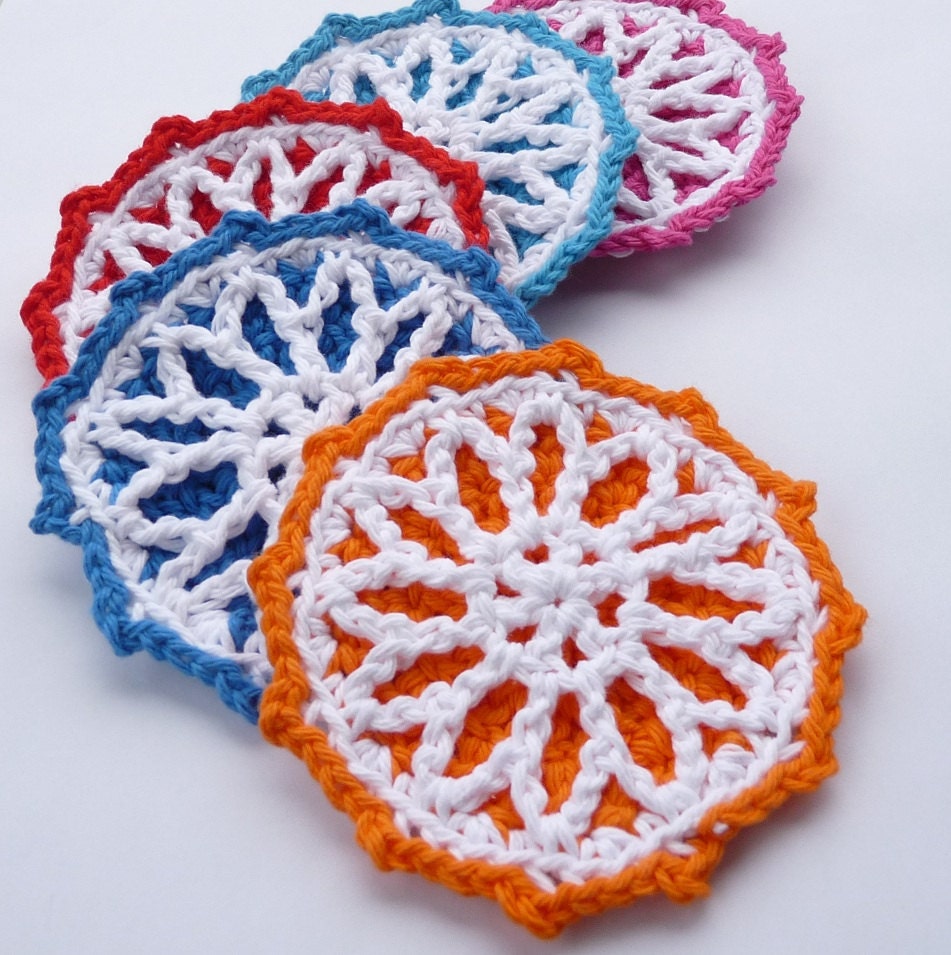 Starburst Coaster Crochet PATTERN - INSTANT DOWNLOAD