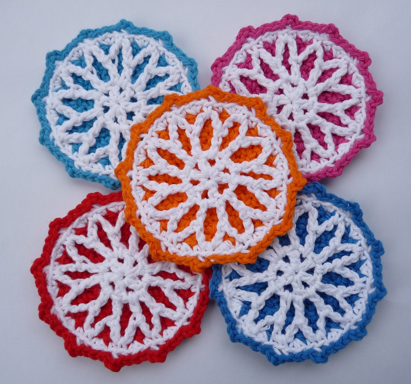 Starburst Coaster Crochet PATTERN - INSTANT DOWNLOAD