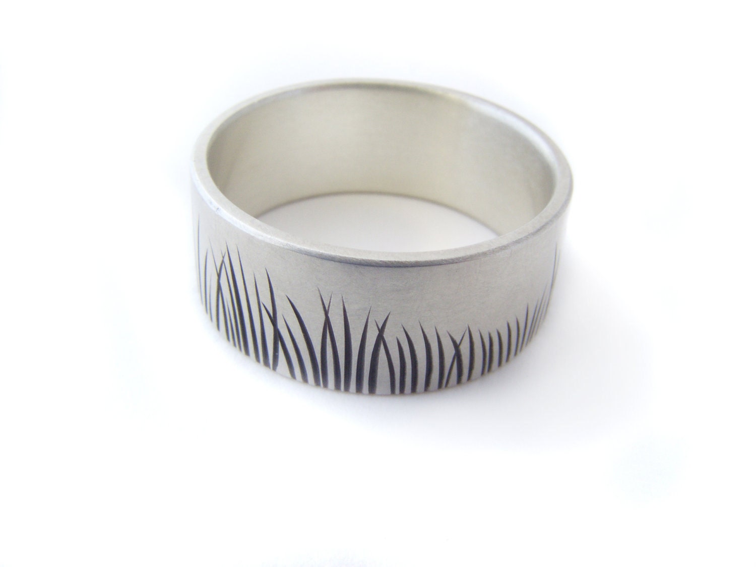 Wedding Band Native Grasses Ring in Sterling Silver