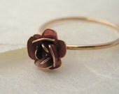 Petite Rose Handmade Ring - Vintage Brass and 14k Gold Fill Jewellery