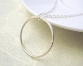 Silver Full Circle Necklace - modern jewellery - handcrafted sterling silver