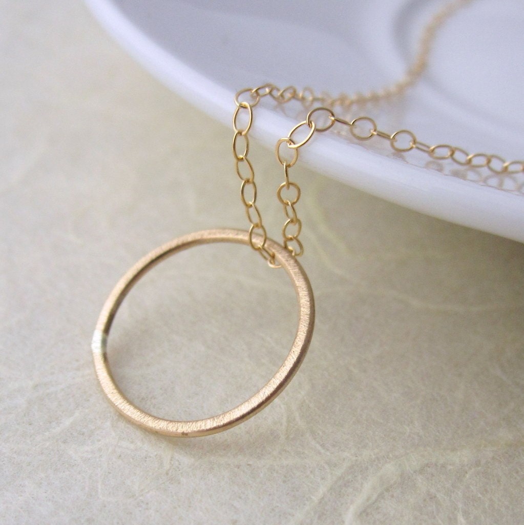 Tiny O Necklace- modern handmade jewellery- handcrafted 14k gold fill