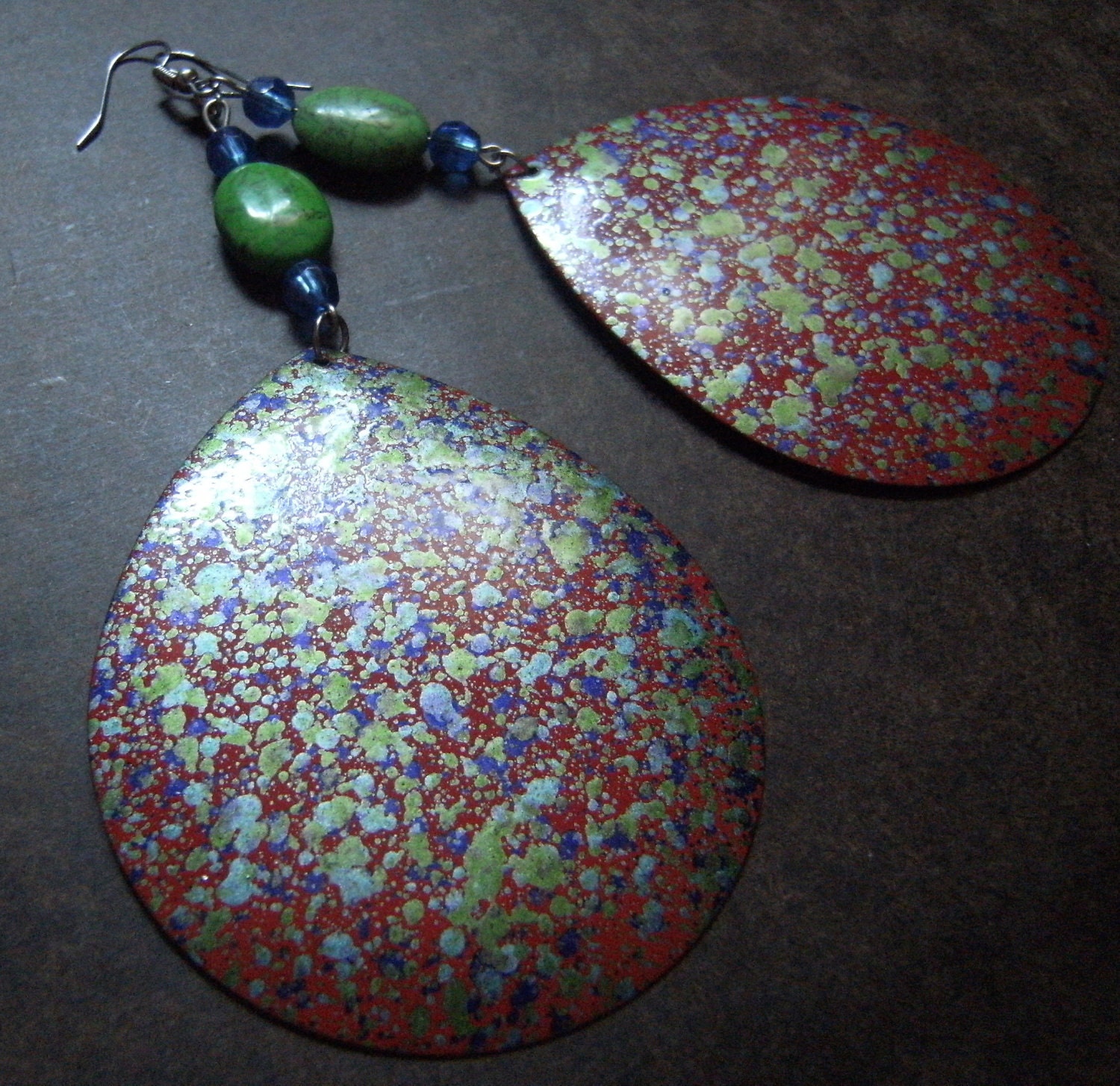 Paint Splatter Beaded Dangle earrings