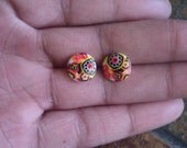 Abstract Art Silver Plated Stud earrings