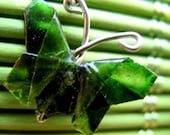 Origami butterfly earrings - dark green