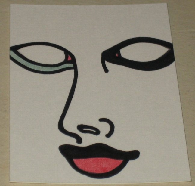 Original Drawing ACEO No Eyes Face Design