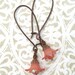 Sweet Peach Flower Blossom Earrings - Petite